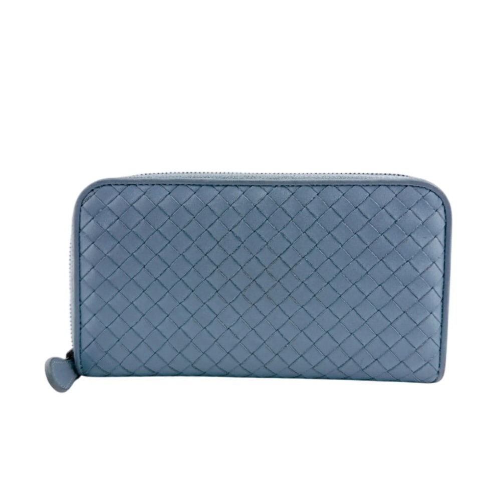 BOTTEGA VENETA Bottega Veneta Intrecciato Leather Long Wallet Blue